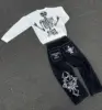 Y2K Jeans Mens Hip Hop Retro Skull Embroidery Washed Baggy Denim Pants New Straight Casual Loose Wide Leg Trouser Streetwear 6
