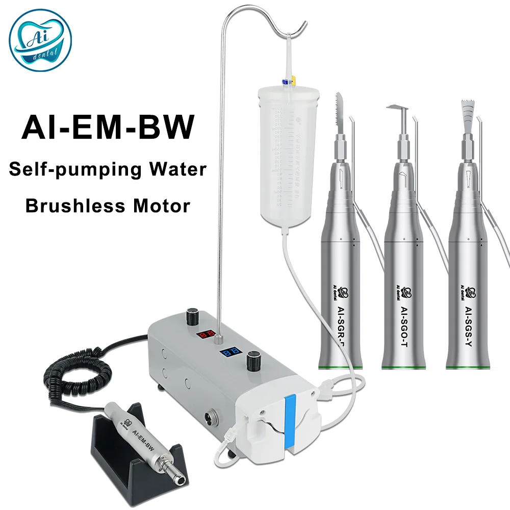 

AI-EM-BW Dental Tools Electric Slow Speed Handpiece Self Pumping Brushless Motor With External Water Implanted Polishing Handle