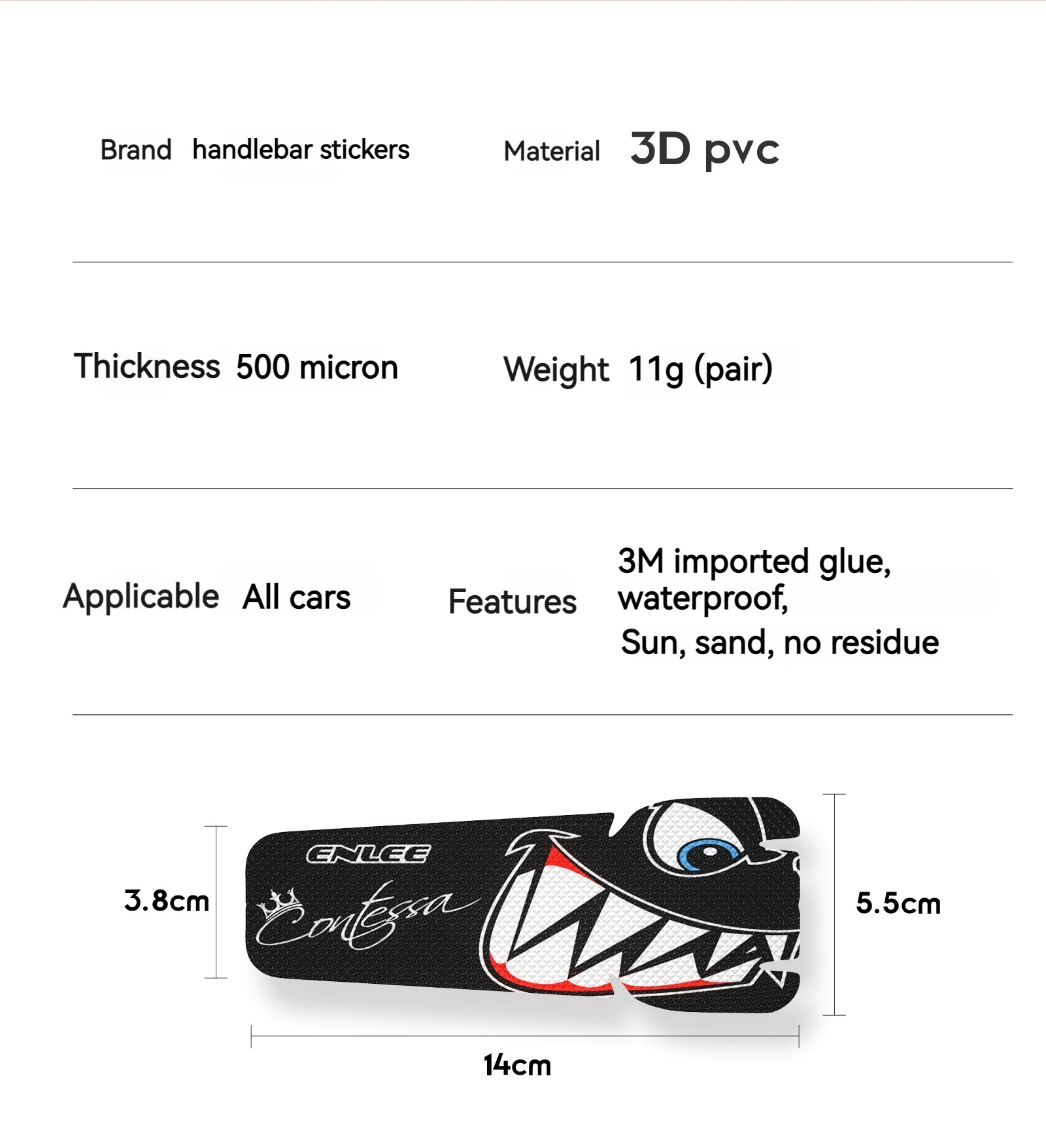 ENLEE Fahrrad Lenker Schutz Aufkleber Rennrad MTB Bike Pflege Auto Aufkleber Rahmen Schutz Film Anti-Scratch PVC Aufkleber – Detail 2