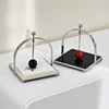 1Pc Square Dining Table Tissue Storage Rack, Simple Restaurant Coffee Shop Paper Box, Acrylic Metal Creative Tissue Holder 3