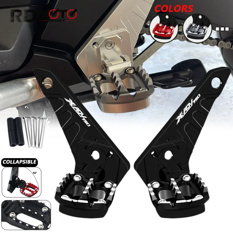 

2023 X-ADV Motorcycle CNC Rear Pedal Foot Stand Folding Footrests Passenger FootPegs For HONDA XADV 750 xadv750 2021 2022 2023