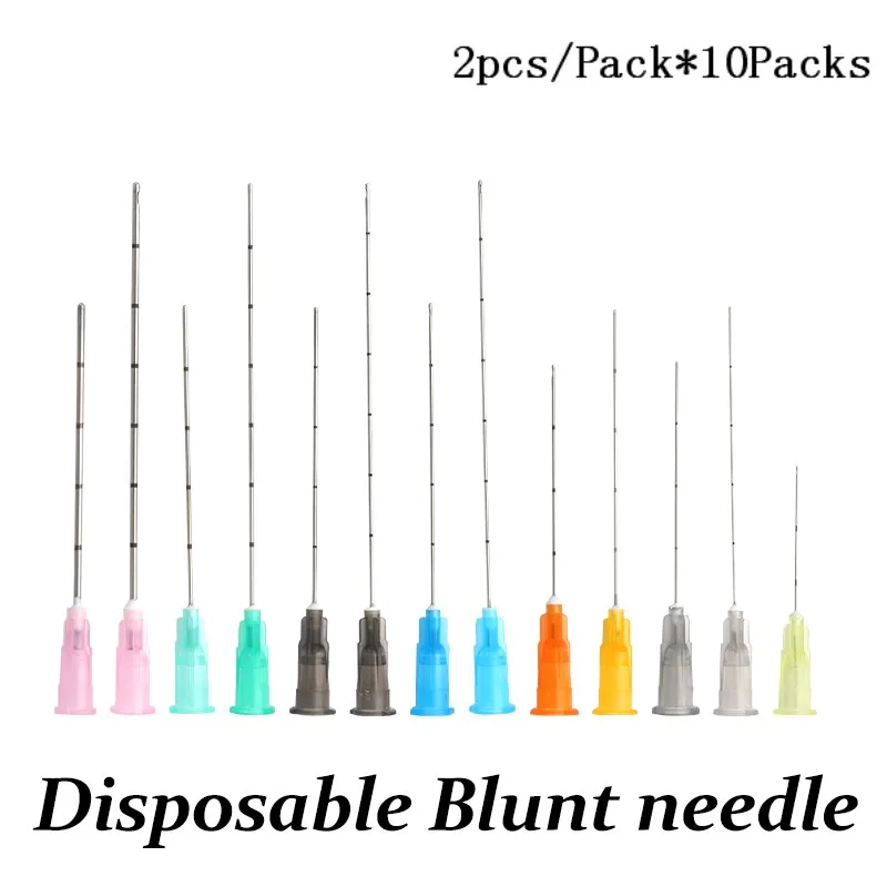 10pcs/Box Blunt-tip Cannula High Toughness Disposable Hypodermic Filler Needle 14G 18G 30G Micro Blunt Tip Cannula With Filler