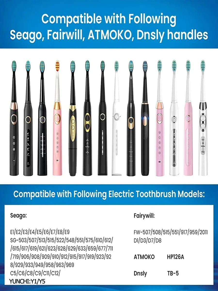 Electric Toothbrush Replacement Heads 10pcs Fairywill Electric Toothbrush FW-507 FW-508 515 FW-515 FW-551 YUNCHI Y1 toothbrush heads replaceable brush heads