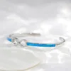 SZ016 New Arrivals Women's Infinite Symbol Bangles Blue Opal Open Bangles 6