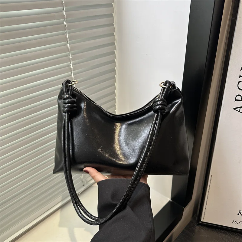Solid Color Soft PU Leather Shoulder Bag, Fashionable Handbag Purse, Adjustable Wide Strap Cross Body Bags for Women Daily Use,