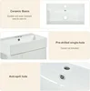 21.6inch White Bathroom Vanity,Bathroom Storage Cabinet with Ceramic Sink,Combo Cabinet,Easy Assembly,Open Storage. 6
