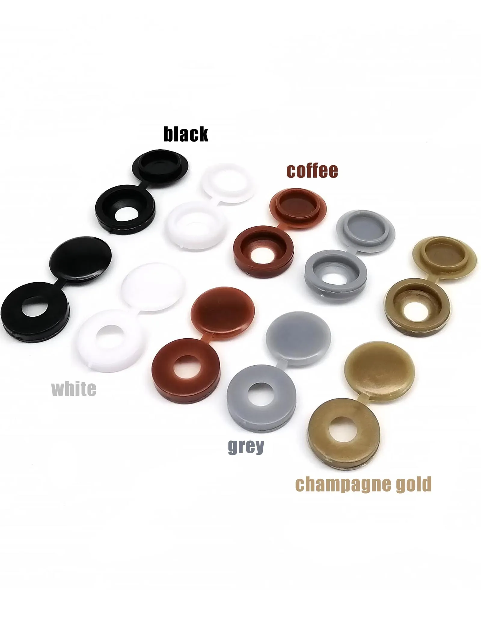 Description Picture 4 of item100pcs Plastic Self Tapping Screw Bolt Nail Nut Decorative Cap Protective Cover Hide Foldable Hinged for Furniture Car