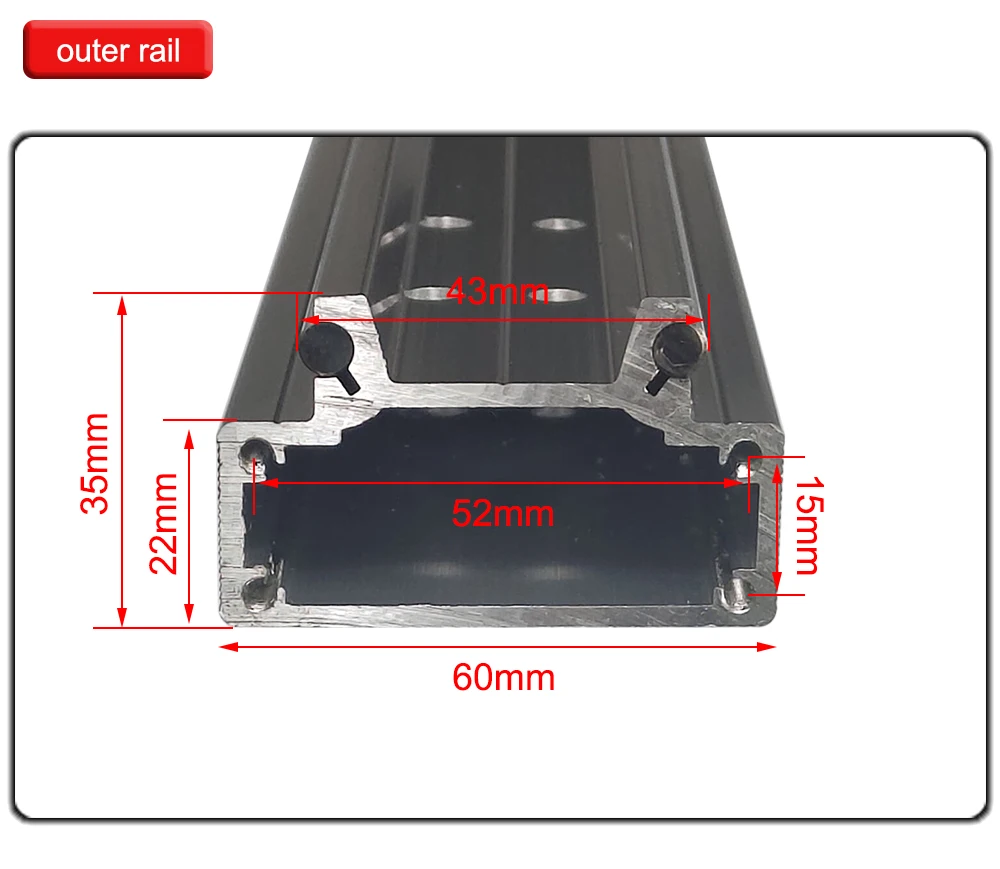 Hunst CO2-Laserschneidmaschine Innere Führungsschiene Lasergravurmaschine Außenschiebeschiene für Lasermaschinen-Ersatzteile – Detail 3