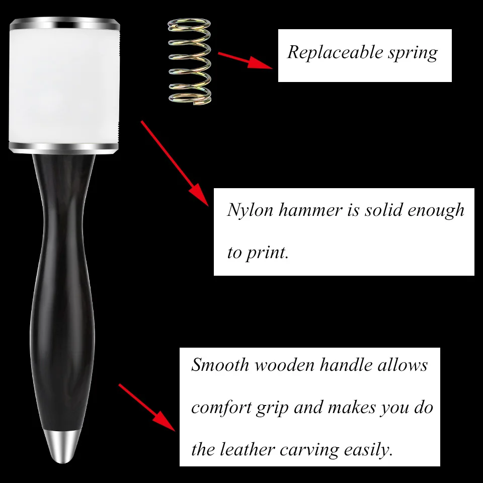 Leather Carving Hammer Leathercraft Mallet Nylon Wood Handle Hammer Leather Carving Mallet DIY Stamping Tool