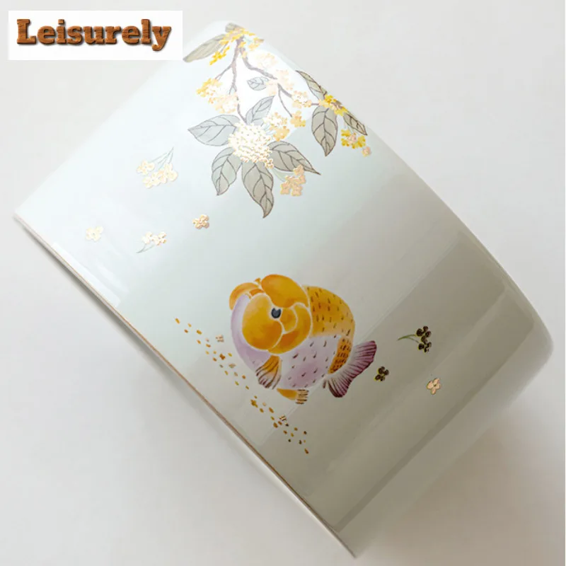 Grass Ash Gold Osmanthus Fish Jianshui Washing Cup Bowl Tea Garbage Can Household Chaxi Tea Ceremony Supplies Ornaments Supplies