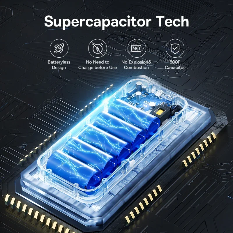 Baseus 3000A Super Capacitor Avviatore di emergenza per auto Avviamento per auto portatile Batteria meno Caricatore per dispositivo booster per auto per dispositivo di emergenza - immagine 2