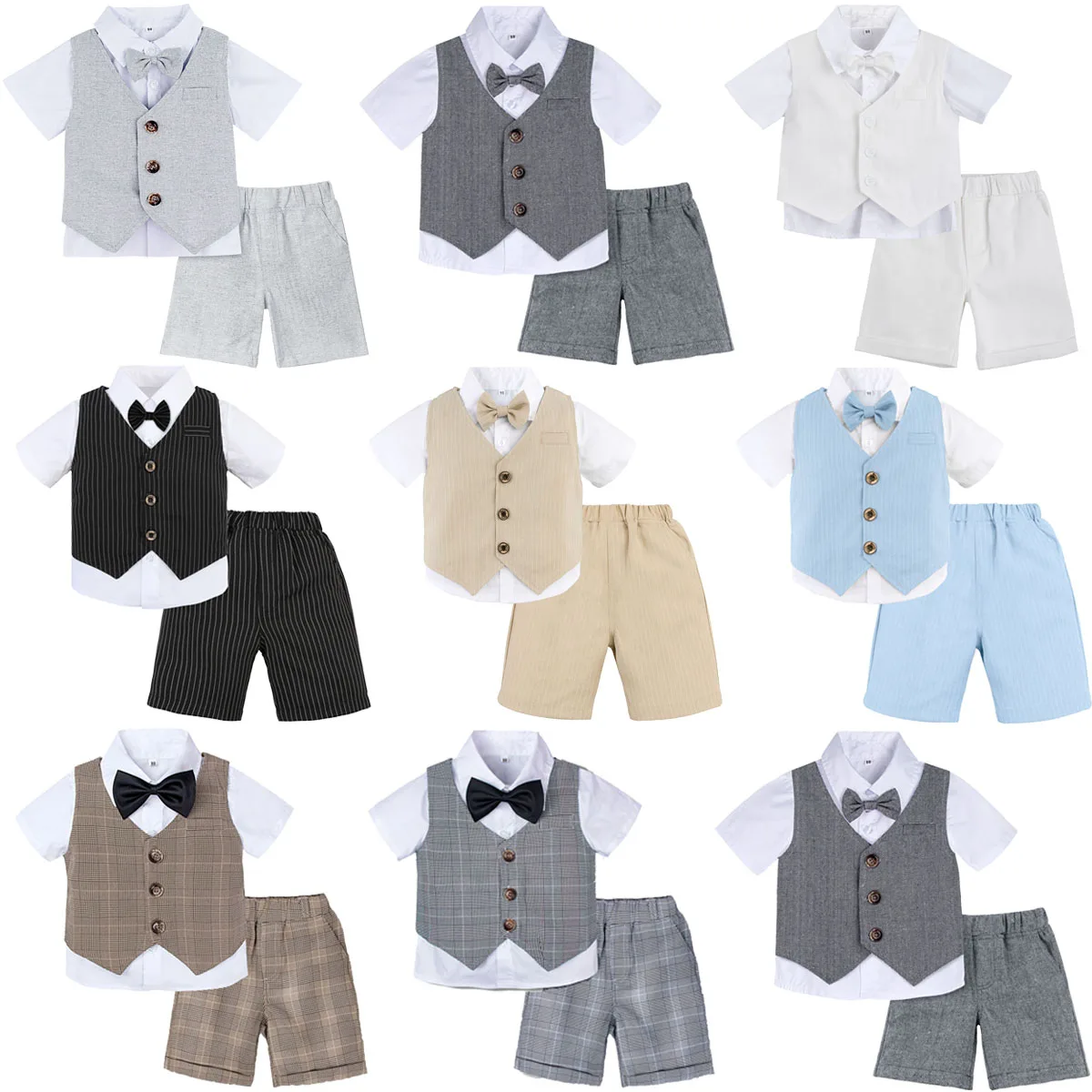 3PCS Baby Kids Boys Clothing Sets Child Wedding Formal Suit Outfit