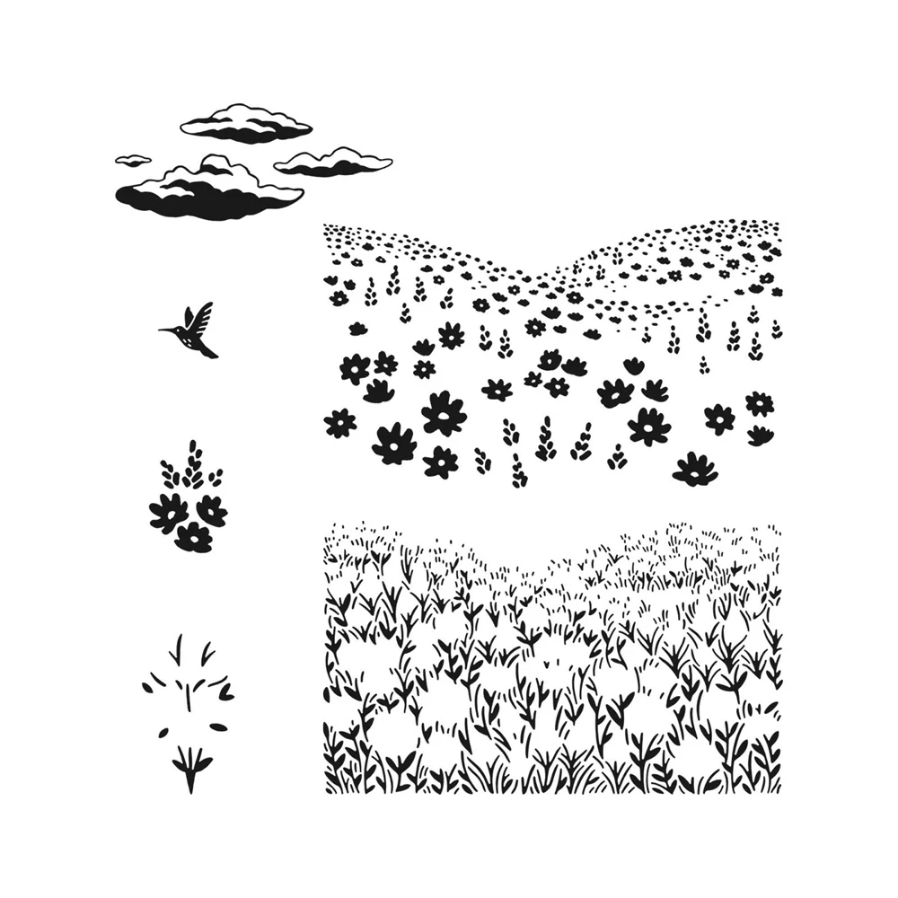 Clear Silicone Stamp Fields In Bloom DIY Crafts Card Album Making Scrapbooking Stencil New ST03