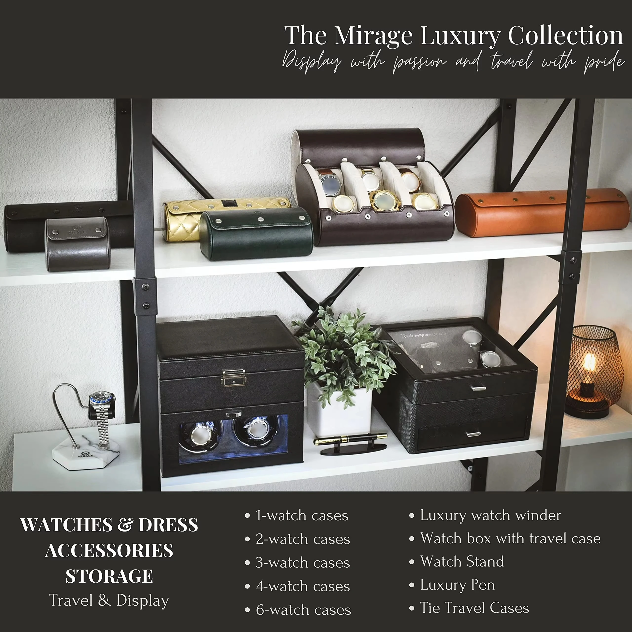 Watch Roll Case Organizer ⌚ – PU Leather Travel Case for Men & Women, 3-Slot Displa... - SKU WRCO1843 - UGI Packaging