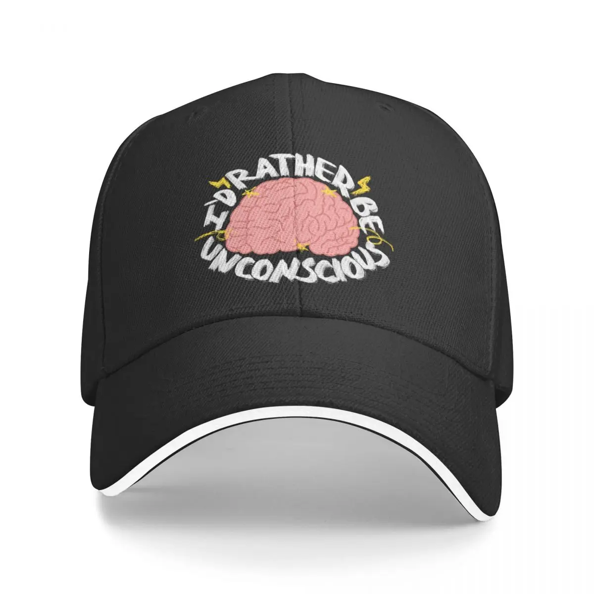 

I’d Rather Be Unconscious (White Lettering) Baseball Cap Anime Horse Hat Hood Girl Men's