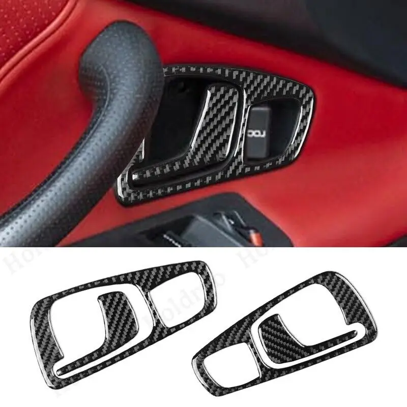 Per Honda Accord 2003-2007 Copertura Del Rivestimento Della Maniglia Della Porta Interna In Morbida Fibra Di Carbonio