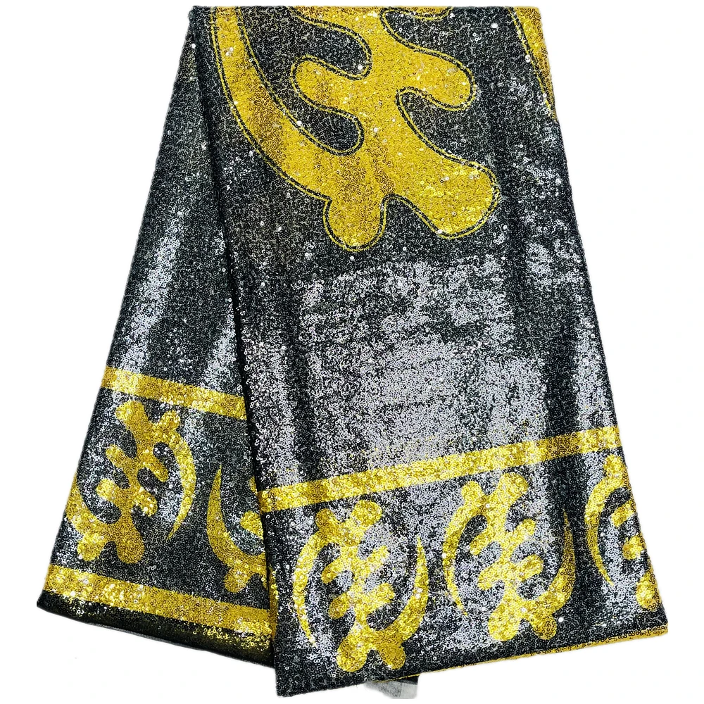 

Африканские кружевные ткани с блестками для женщин, вечернее платье, высокое качество, французский, 5 ярдов