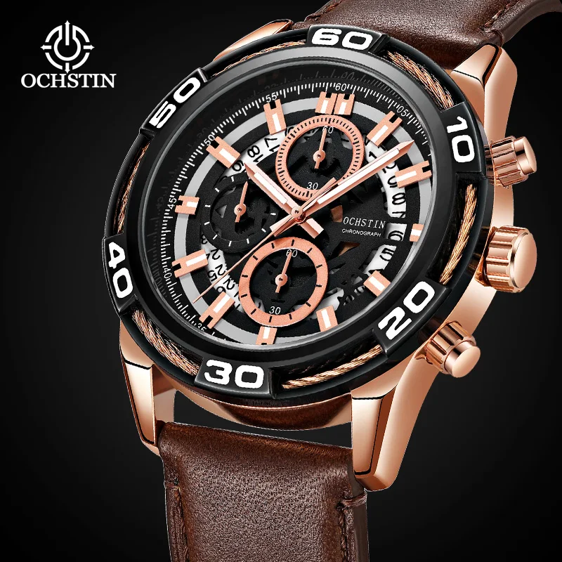 OCHSTIN2024 New Innovative Nylon Collection Vintage Business Men's Quartz Watch Multifunction Quartz Movement Watch