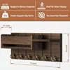 Wood Key Rack and Mail Organizer with 6 Key Hooks Living Room Storage Rack Living Room Holder Decorative with Shelf 5