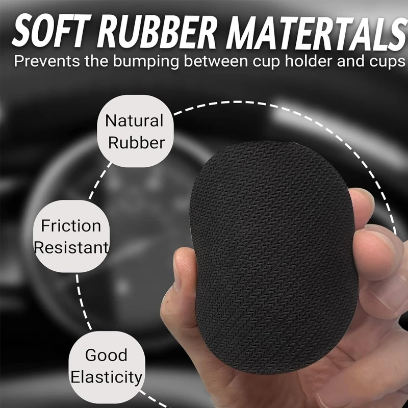 2PCS Car Cup Coaster Silicone Storage Mat Interior Accessories