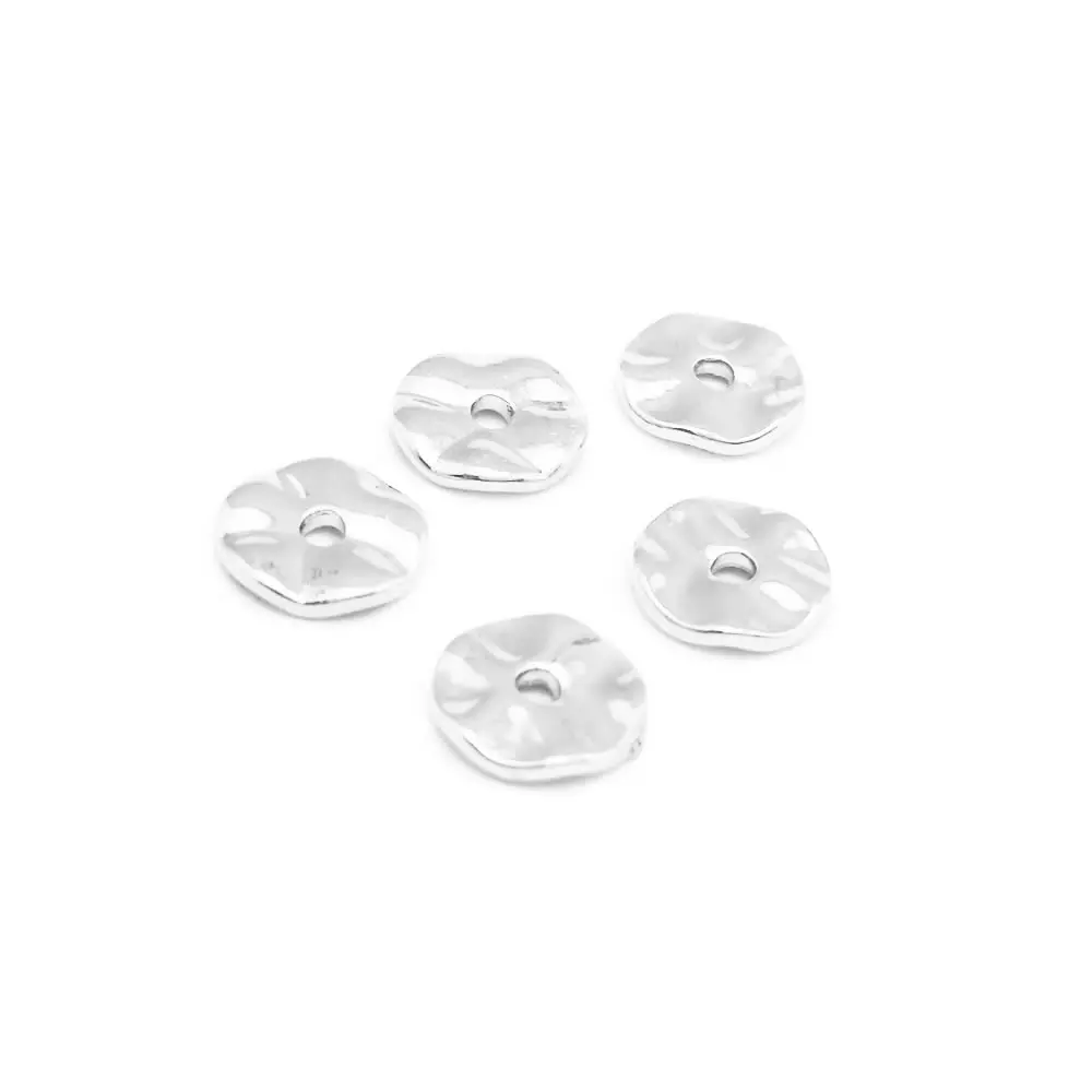 Cuentas de Espacio de Onda Redonda de Metal Dorado 18K 30PCS Alturas Varias Ideal para Hacer Joyas - details 3