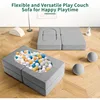 8 Pcs Kids Couch Fold Out Toddler Couch Building Fort with Balls Convertible Kids Floor Sofa and Foam Couch for Boys and Girls 6