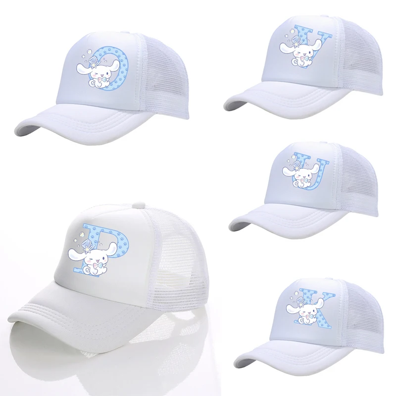 

Cute Cinnamorolls A-Z 26 English Letters Kids Hats for Girls Summer Autumn Baby Baseball Cap Children's Sun Hat Child Visor Caps