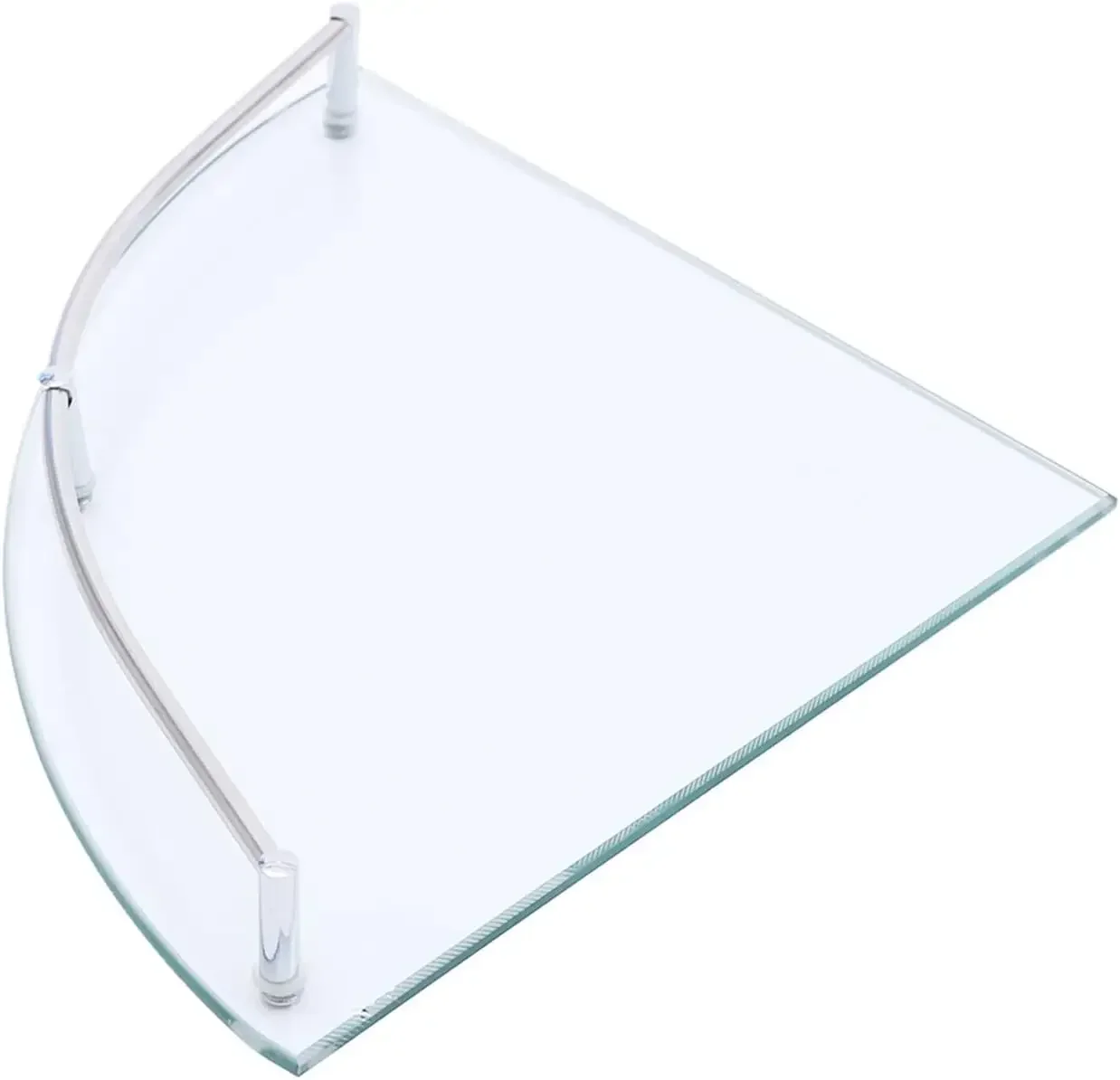 Wandregal, Marketing-Eckregal aus gehärtetem Glas, 23,5 x 23,5 cm für Badezimmer, Glas-Badezimmerregal mit 4 mm ESG-Sicherheitsglas – Detail 6