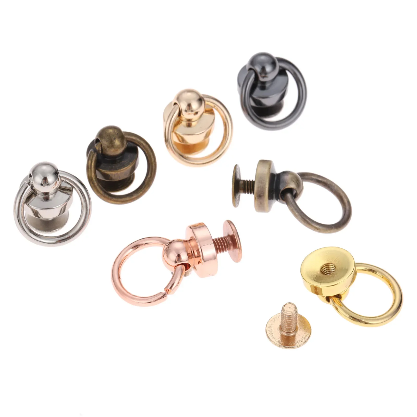 Metal Rivets Metal Studs Leather Rivets 5pcs Zinc Alloy Clothes Bags Rivets Stud Buckle Swivel Screw Studs Handbag Button Chain Hanger Leather Crafts DIY Hardware