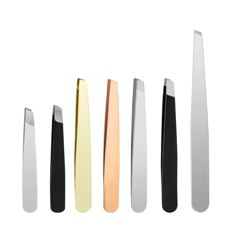 Oblique stainless steel eyebrow clip hair removal forceps eyebrow repair pliers beauty tool 4