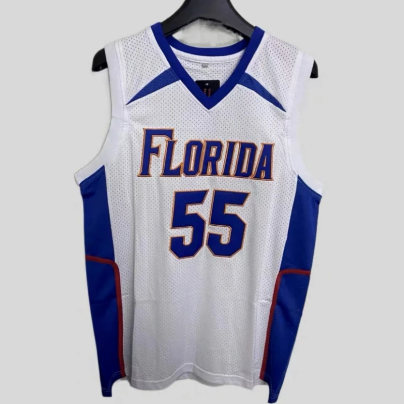 Maglia Da Basket Uomo Oversize White Chocolate 55 Jason Williams Florida Ricamo Traspirante Athletic Sports Street Sportswear