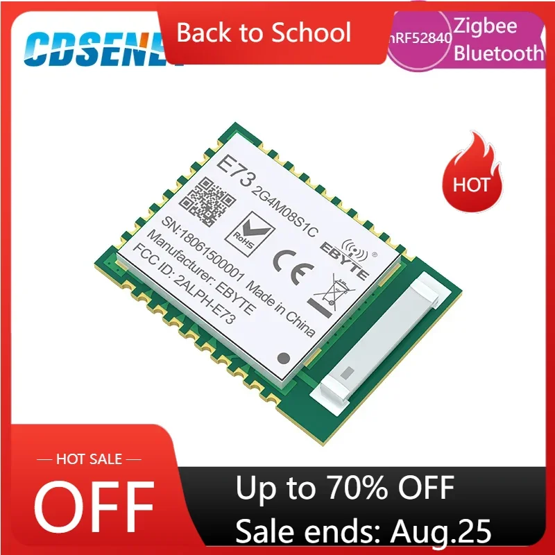 nRF52840 Bluetooth 5.0 240MHz RF Transceiver CDSENET E73-2G4M08S1C 8dbm Ceramic Antenna BLE 4.2 2.4 GHz Transmitter and Receiver wireless module