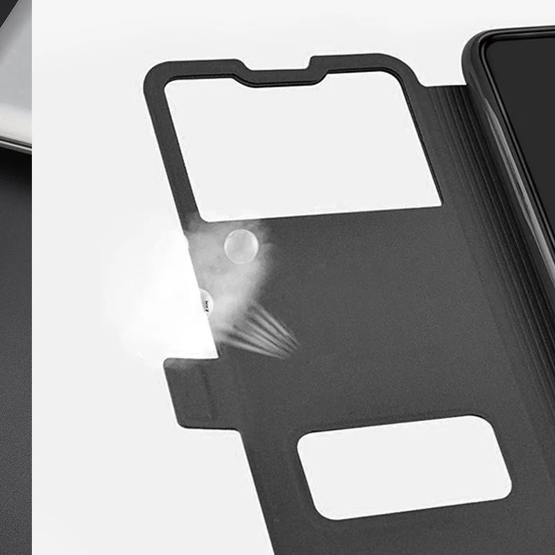 Luxury View Window Magnetic Flip PU Leather Case