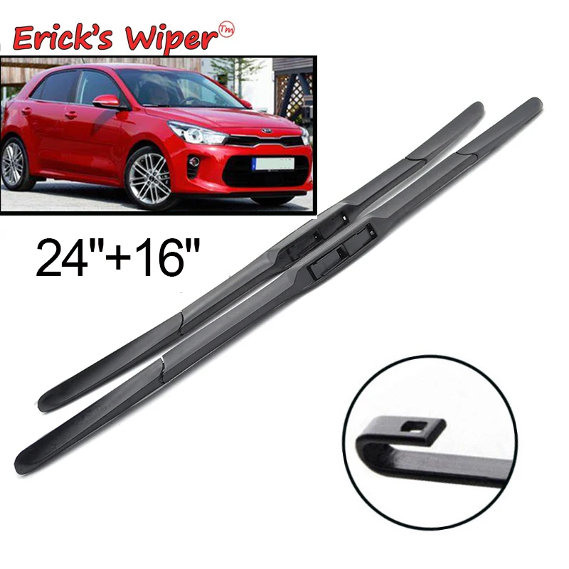 

Erick's Wiper LHD Hybrid Front Wiper Blades For Kia Rio 4 MK4 2017 - 2023 Windshield Windscreen Window Car Rain Brushes 24"+16"