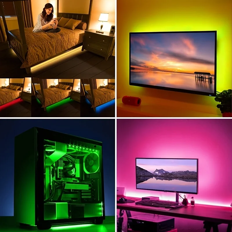 รูปสินค้า สายไฟ LED 2 เมตร 60 ดวง ควบคุมด้วยรีโมทคอนโทรล 24 ปุ่ม ปรับสีได้หลากหลาย ตกแต่งบ้าน