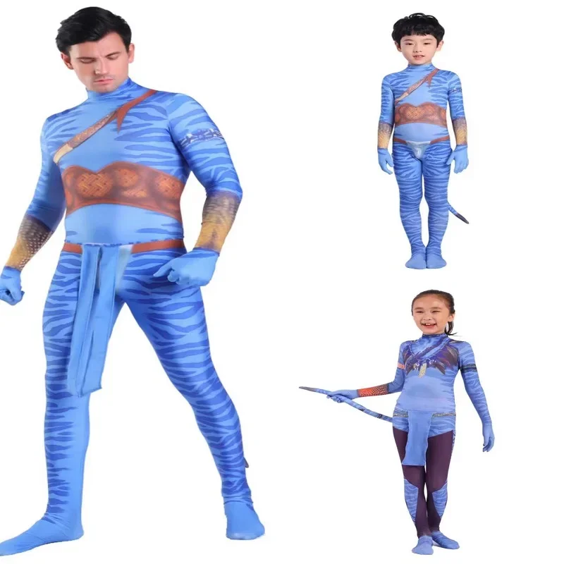 Avatar 2 Costume Cosplay Adult Kids Zentai Body Hero Tute Cosplay Halloween Kids Boy Girl Party Costume