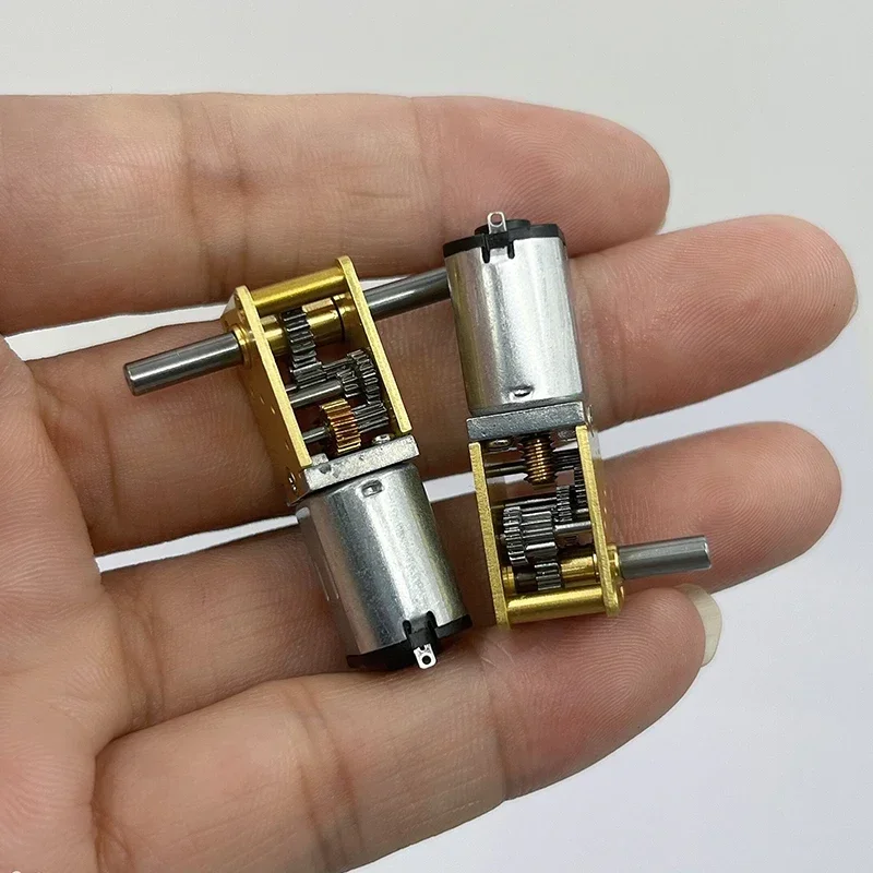Mini Moteur à Engrenages 1218-N20 DC6V 26 Tr/min - Moteur Réduction Vis Sans Fin Double Arbre Avec Siège Fixe