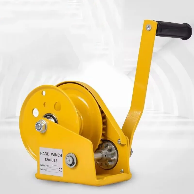Low price 1200LB two-way self-locking small manual winch with automatic brake manual winch tractor portable