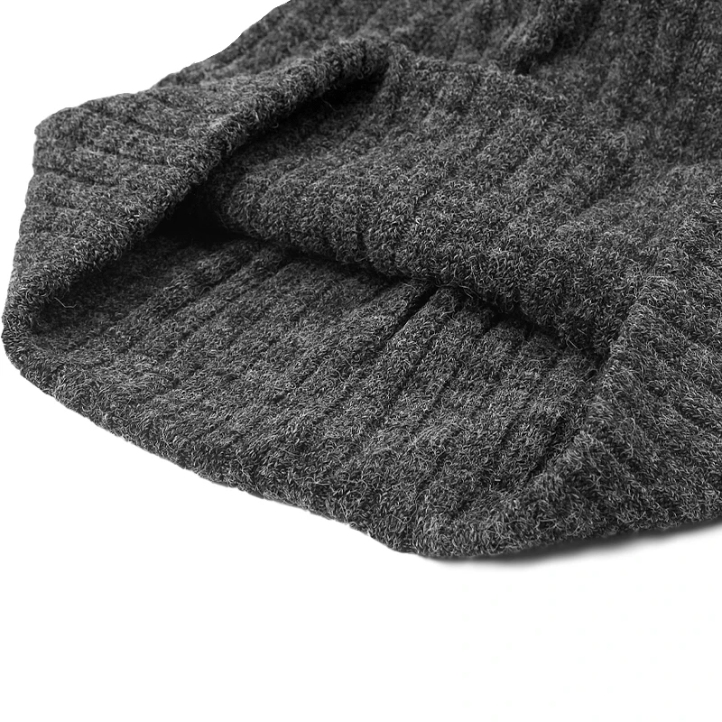 Geebro Winter Women Casual Solid Color Striped Skullies Beanies Femme Soft Slouchy Knitted Ribbed Caps Ladies Baggy Knit Hats 5