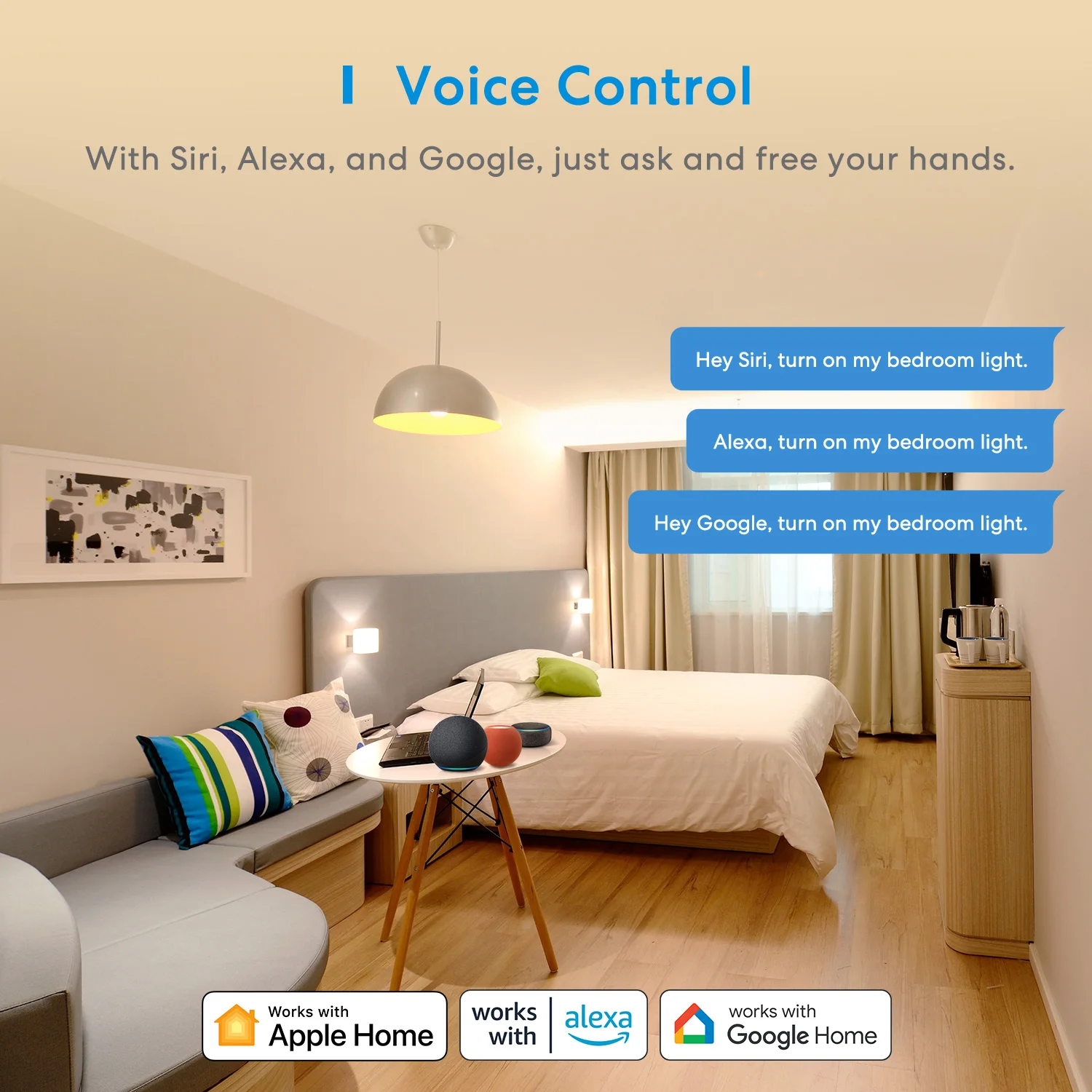 Meross Interruptor de Pared Inteligente, 1 Vía, 1 Canal, Wi-Fi Interruptor,  Compatible con Apple HomeKit Siri, Alexa, Google Assistant y SmartThings