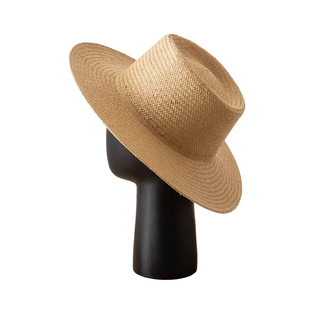 Modische Stroh Top Fedora Hut Sommer Strand Panama Kappe Jazz Hüte für Frauen Männer Sonnenschutz Outdoor Reise Casual Hüte – Detail 13