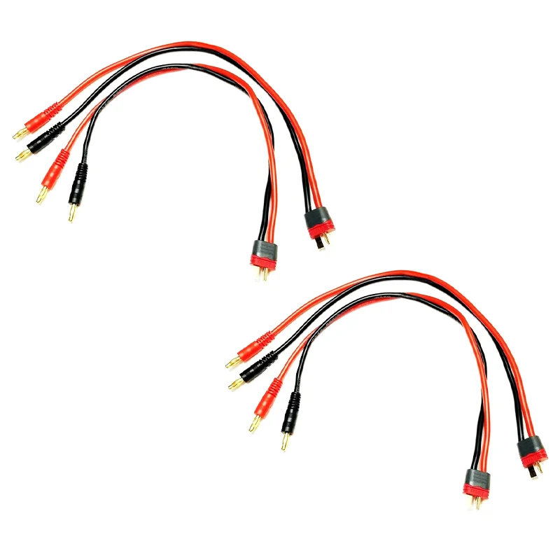 Câble Deans T Plug vers 4mm Banane 14AWG 30cm Lot 1/2