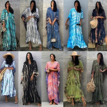 Women's Beach Kaftan Dresses Half Sleeve Caftan Swimsuit Plus Size Bathing Suit Cover Ups 1
