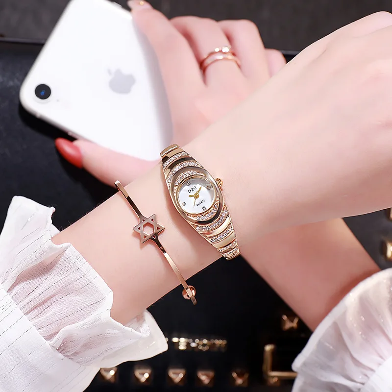 New stock! ! Women Bracelet Watches Steel belt Love Steel belt Rhinestone Quartz Wrist Watch Luxury Fashion Watch for women