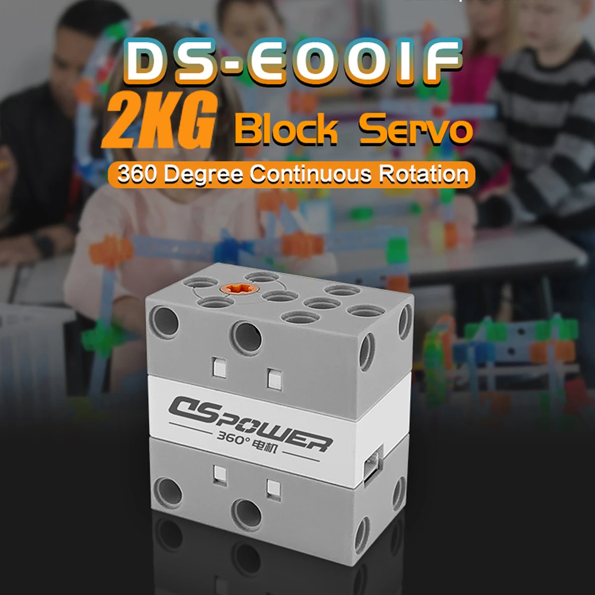 

DSpower 2KG 360° 6.0~9.0V Programming Building Block Servo Porous Bit Bidirectional Output Programmable for Robot STEM Toy Car