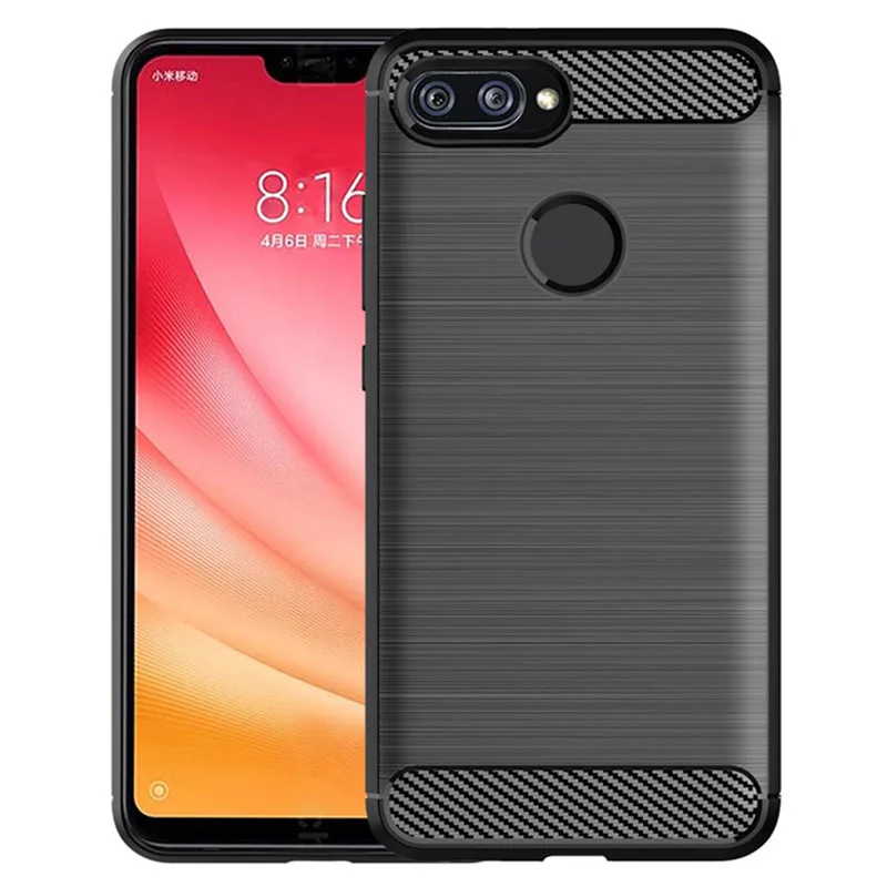 Luxury Carbon Fiber Soft TPU Phone Cover with Brushed Texture