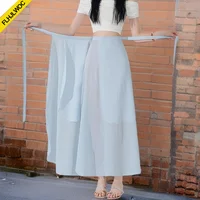 Vêtements coréens chics pour femmes, Robe d'été mignonne et douce pour filles, couleur unie, Date de vacances, taille haute, rétro, Vintage, jupe portefeuille une pièce à lacets 1