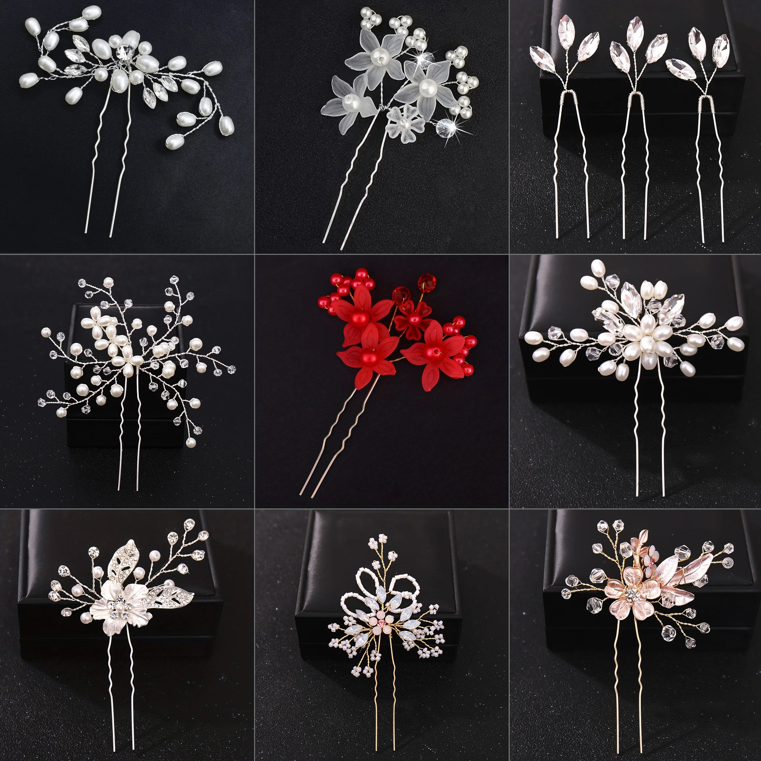 Crystal Pearl Rhinestone Hairpins Hair Clip Women Bridal Hair Accessories Party Wedding Jewelry hair accessories bridal hair accessories bridal jewelry set