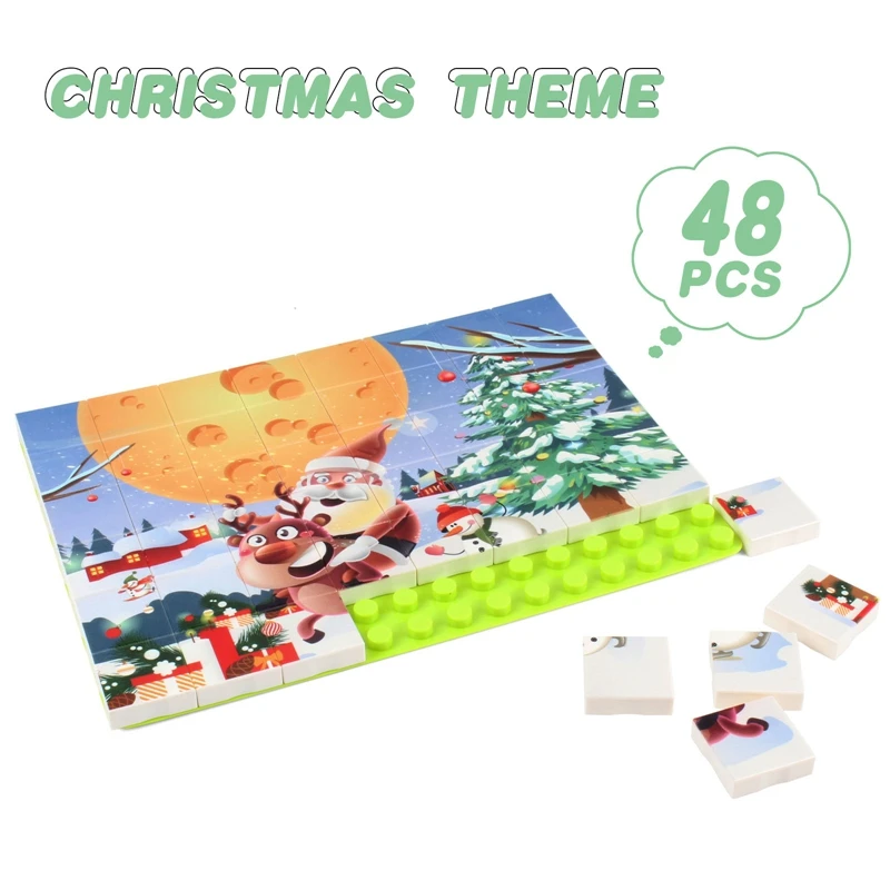 Baby-48PCS 3D 퍼즐 큐브 Puzzlesd 동물 플라스틱 빌딩 블록 DIY 조립 조합 퍼즐 장난감