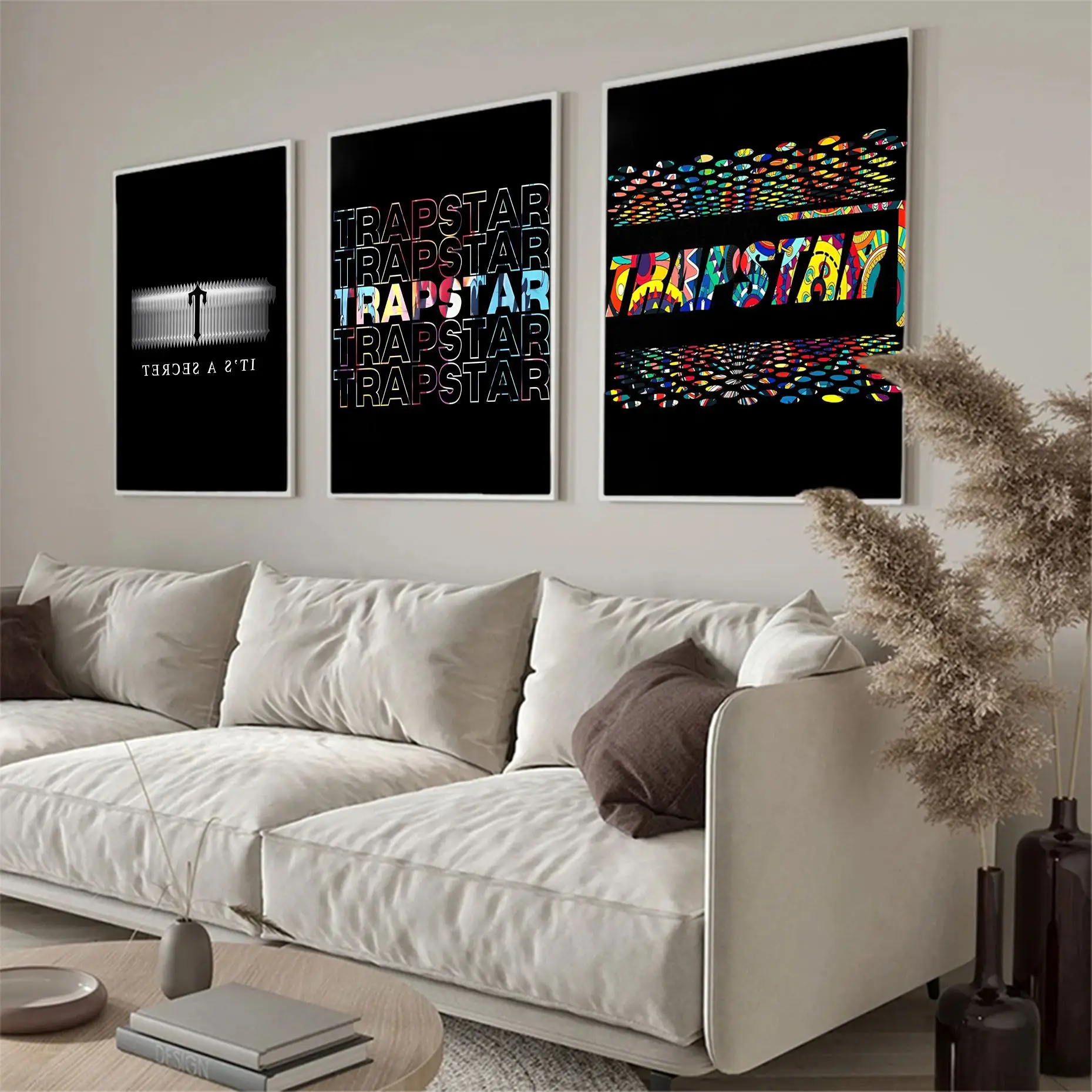 T-Trapstar Logo Movie Poster Appiccicosi Vintage Room Home Bar Cafe Decor Poster Adesivi Murali